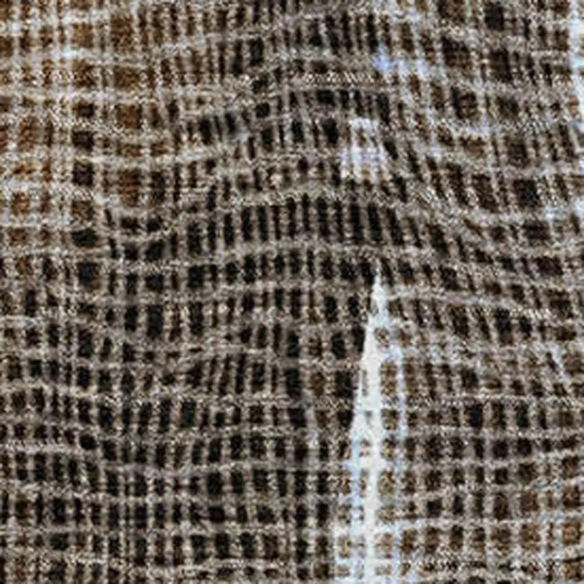 Chocolate And Beige Abstract Washable Area Rug With UV Protection Photo 3