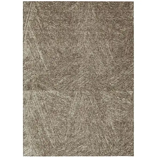 Chocolate And Beige Abstract Washable Indoor Outdoor Area Rug Photo 2