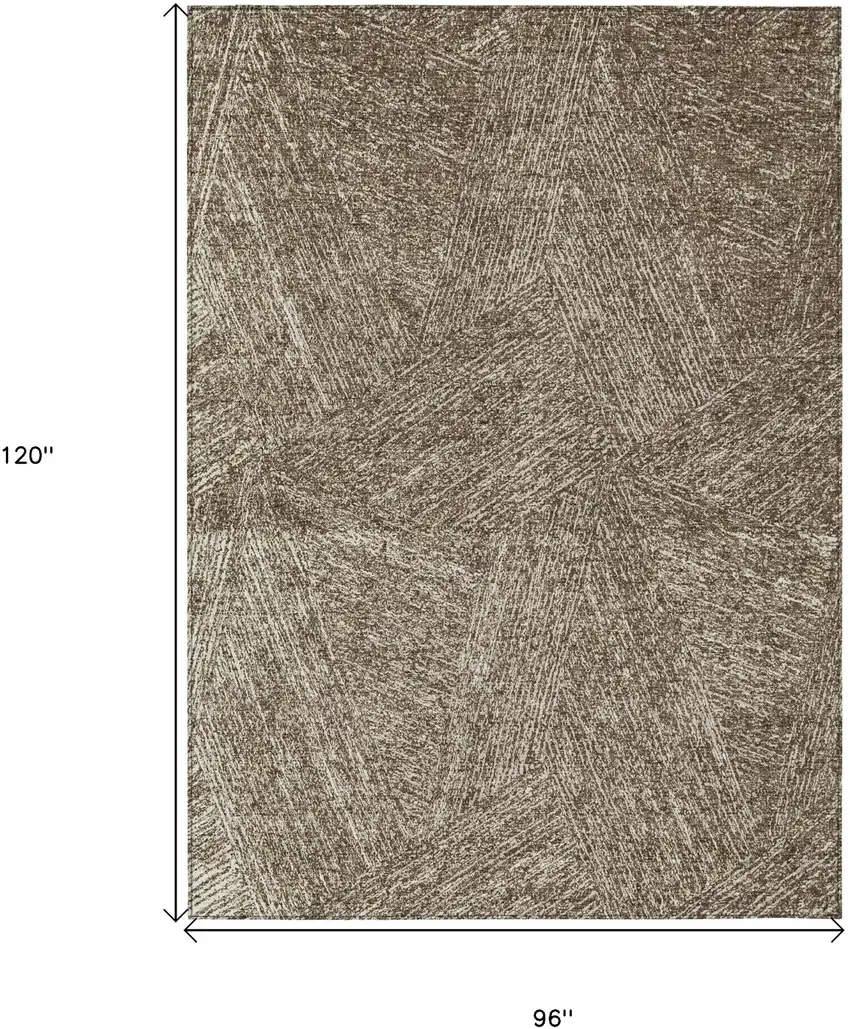 Chocolate And Beige Abstract Washable Indoor Outdoor Area Rug Photo 3