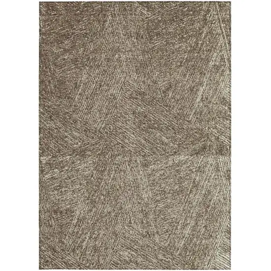 Chocolate And Beige Abstract Washable Indoor Outdoor Area Rug Photo 5