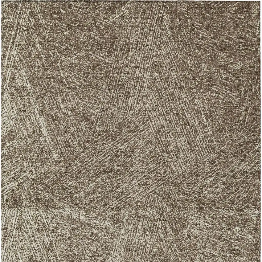 Chocolate And Beige Abstract Washable Indoor Outdoor Area Rug Photo 5
