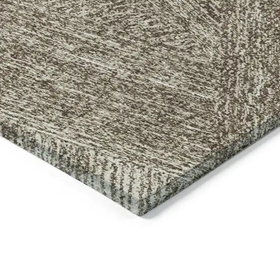 Chocolate And Beige Abstract Washable Indoor Outdoor Area Rug Photo 4