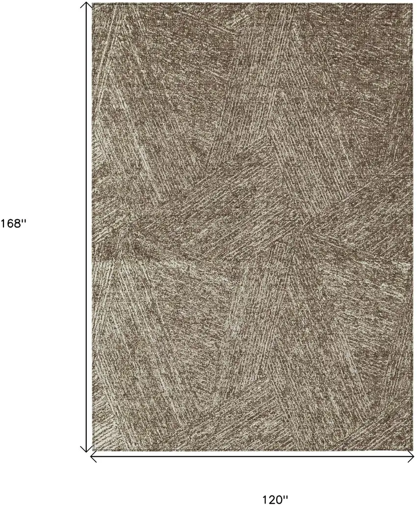 Chocolate And Beige Abstract Washable Indoor Outdoor Area Rug Photo 3