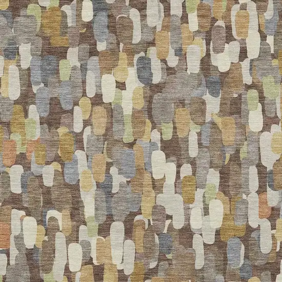 Chocolate And Beige Abstract Washable Indoor Outdoor Area Rug Photo 2