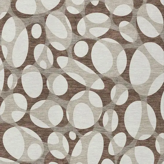 Chocolate And Beige Abstract Washable Indoor Outdoor Area Rug Photo 2