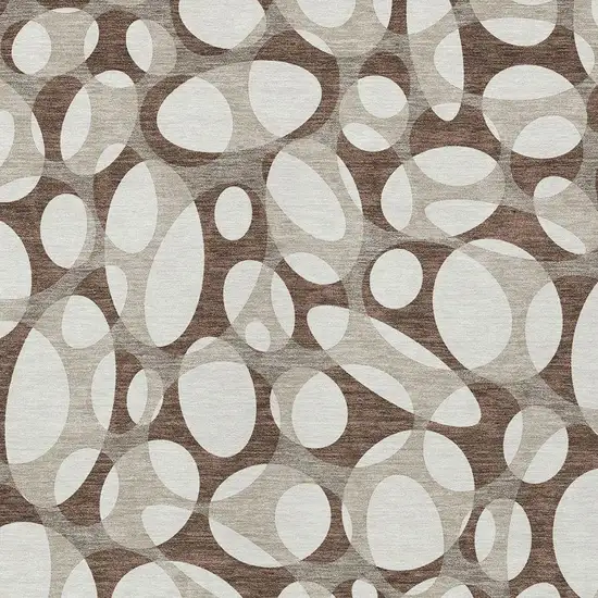 Chocolate And Beige Abstract Washable Indoor Outdoor Area Rug Photo 2