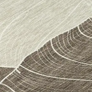 Photo of Chocolate And Beige Floral Washable Indoor Outdoor Area Rug