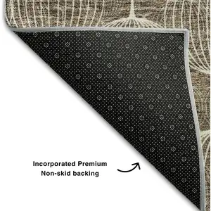 Photo of Chocolate And Beige Geometric Washable Area Rug With UV Protection