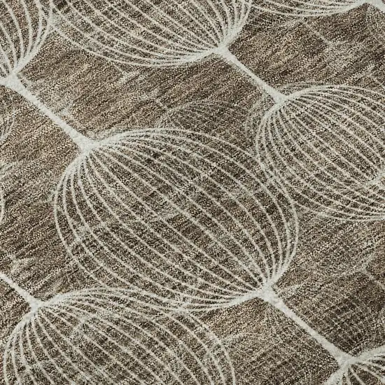 Chocolate And Beige Geometric Washable Area Rug With UV Protection Photo 9