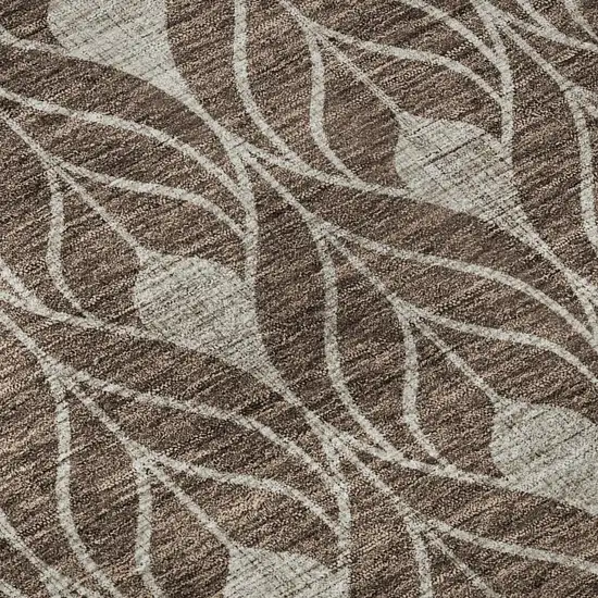Chocolate And Beige Geometric Washable Area Rug With UV Protection Photo 9