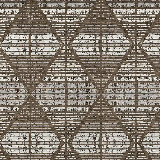 Chocolate And Beige Geometric Washable Indoor Outdoor Area Rug Photo 5