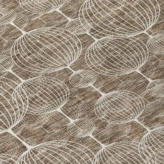 Chocolate And Beige Geometric Washable Indoor Outdoor Area Rug Photo 8