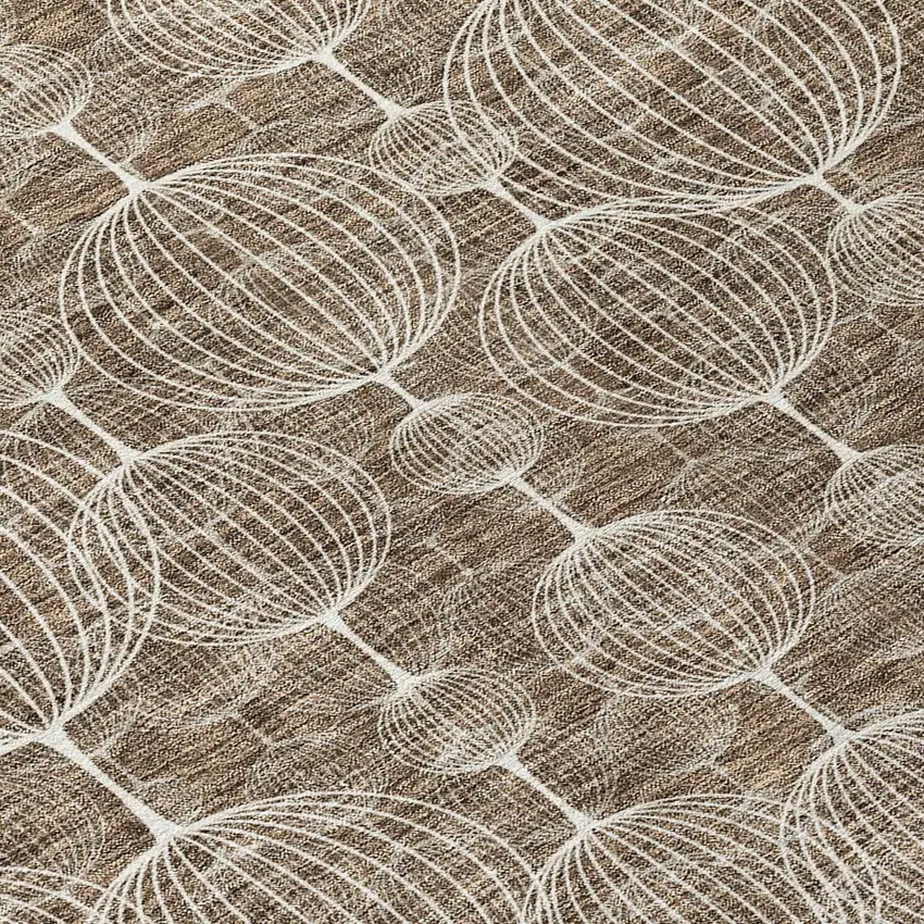 Chocolate And Beige Geometric Washable Indoor Outdoor Area Rug Photo 8