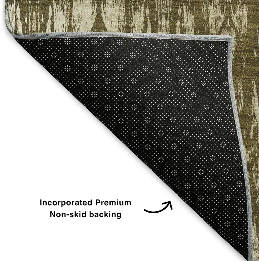 Chocolate And Beige Moroccan Washable Area Rug With UV Protection Photo 4