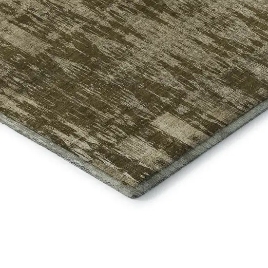 Chocolate And Beige Moroccan Washable Area Rug With UV Protection Photo 5