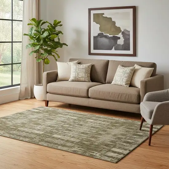 Chocolate And Beige Moroccan Washable Area Rug With UV Protection Photo 1