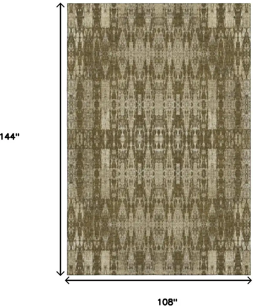 Chocolate And Beige Moroccan Washable Area Rug With UV Protection Photo 8