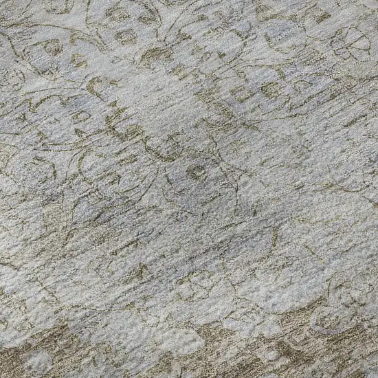 Chocolate And Beige Oriental Washable Area Rug With UV Protection Photo 9