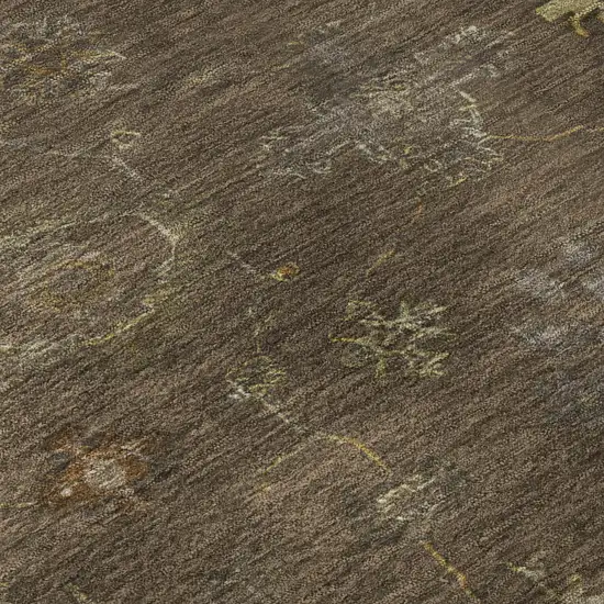 Chocolate And Beige Oriental Washable Area Rug With UV Protection Photo 7