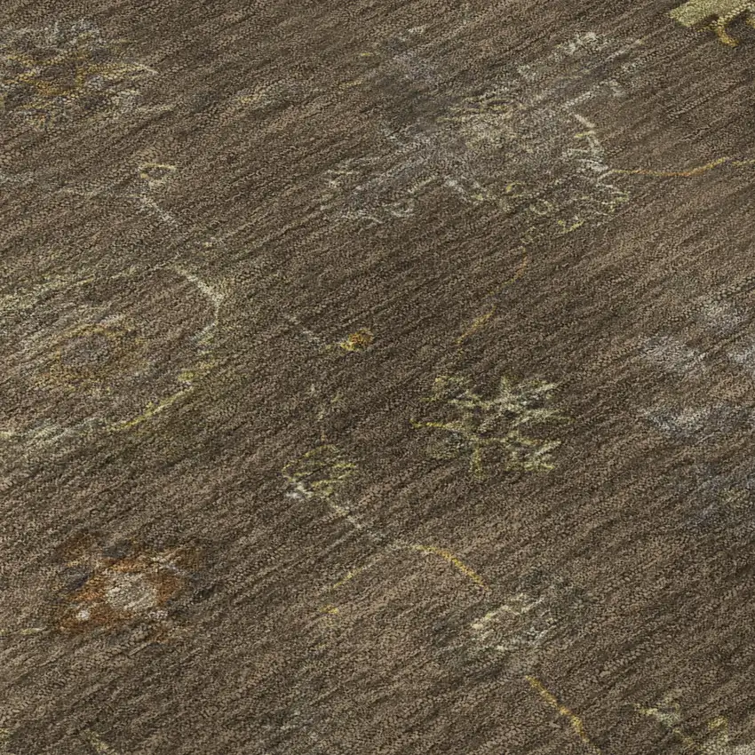 Chocolate And Beige Oriental Washable Area Rug With UV Protection Photo 8