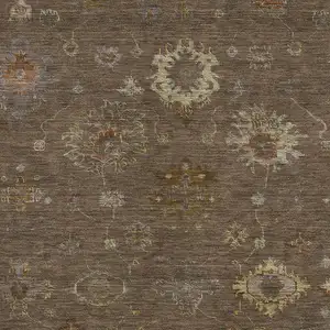 Photo of Chocolate And Beige Oriental Washable Area Rug With UV Protection