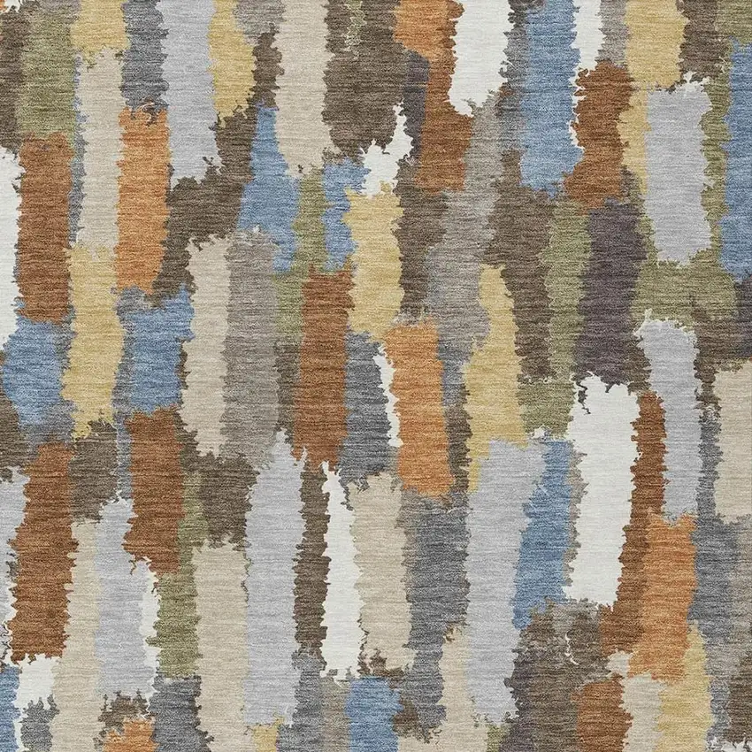 Chocolate And Beige Striped Washable Indoor Outdoor Area Rug Photo 2