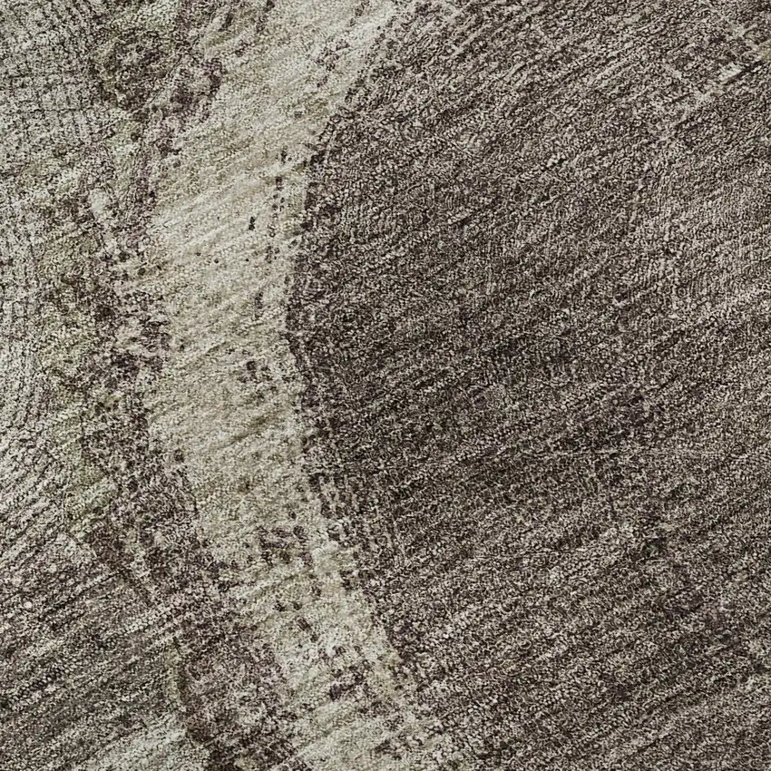 Chocolate And Beige Woodland Lodge Washable Area Rug With UV Protection Photo 9