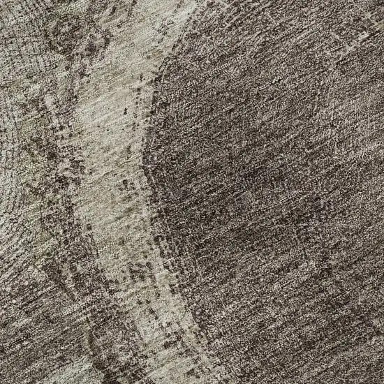 Chocolate And Beige Woodland Lodge Washable Area Rug With UV Protection Photo 9