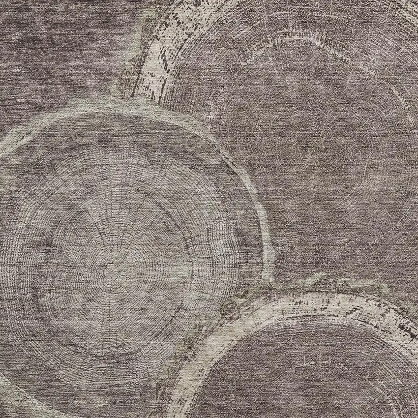 Chocolate And Beige Woodland Lodge Washable Area Rug With UV Protection Photo 2