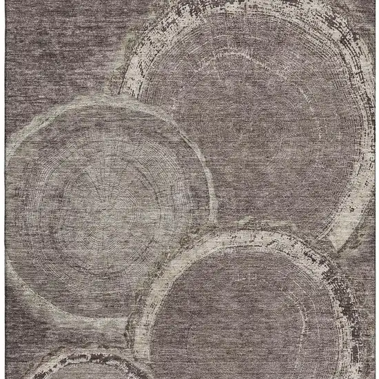 Chocolate And Beige Woodland Lodge Washable Area Rug With UV Protection Photo 3