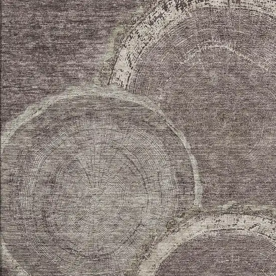 Chocolate And Beige Woodland Lodge Washable Area Rug With UV Protection Photo 2