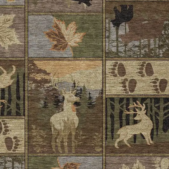 Chocolate And Black Bear Washable Indoor Outdoor Area Rug Photo 2