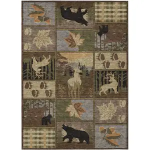 Photo of Chocolate And Black Bear Washable Indoor Outdoor Area Rug