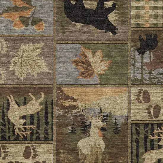 Chocolate And Black Bear Washable Indoor Outdoor Area Rug Photo 2