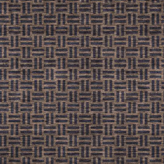 Chocolate And Black Geometric Washable Indoor Outdoor Area Rug Photo 6