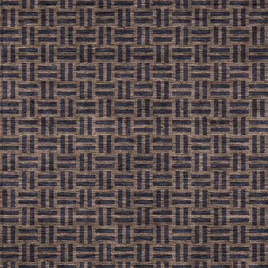 Chocolate And Black Geometric Washable Indoor Outdoor Area Rug Photo 6