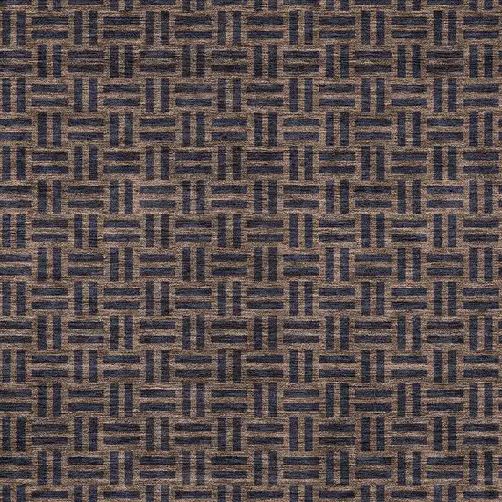 Chocolate And Black Geometric Washable Indoor Outdoor Area Rug Photo 6