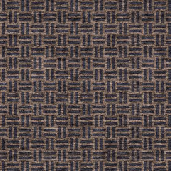 Chocolate And Black Geometric Washable Indoor Outdoor Area Rug Photo 6