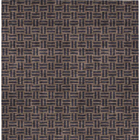 Chocolate And Black Geometric Washable Indoor Outdoor Area Rug Photo 7
