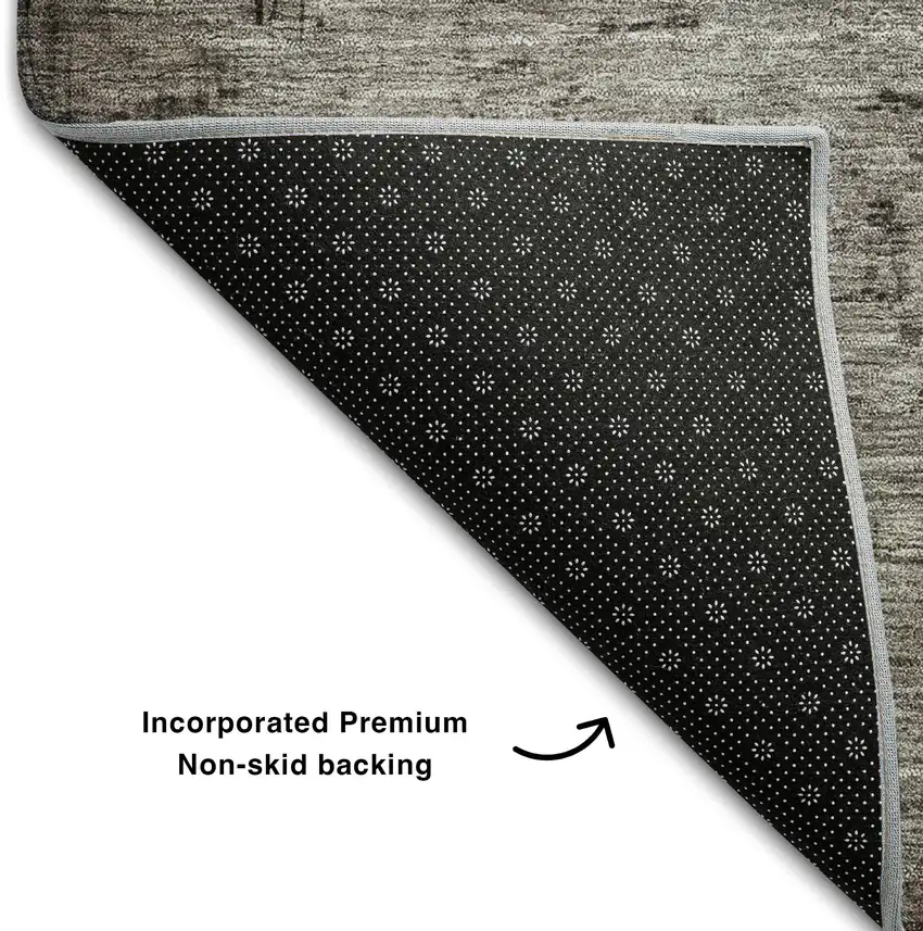 Chocolate And Blue Abstract Washable Area Rug With UV Protection Photo 6