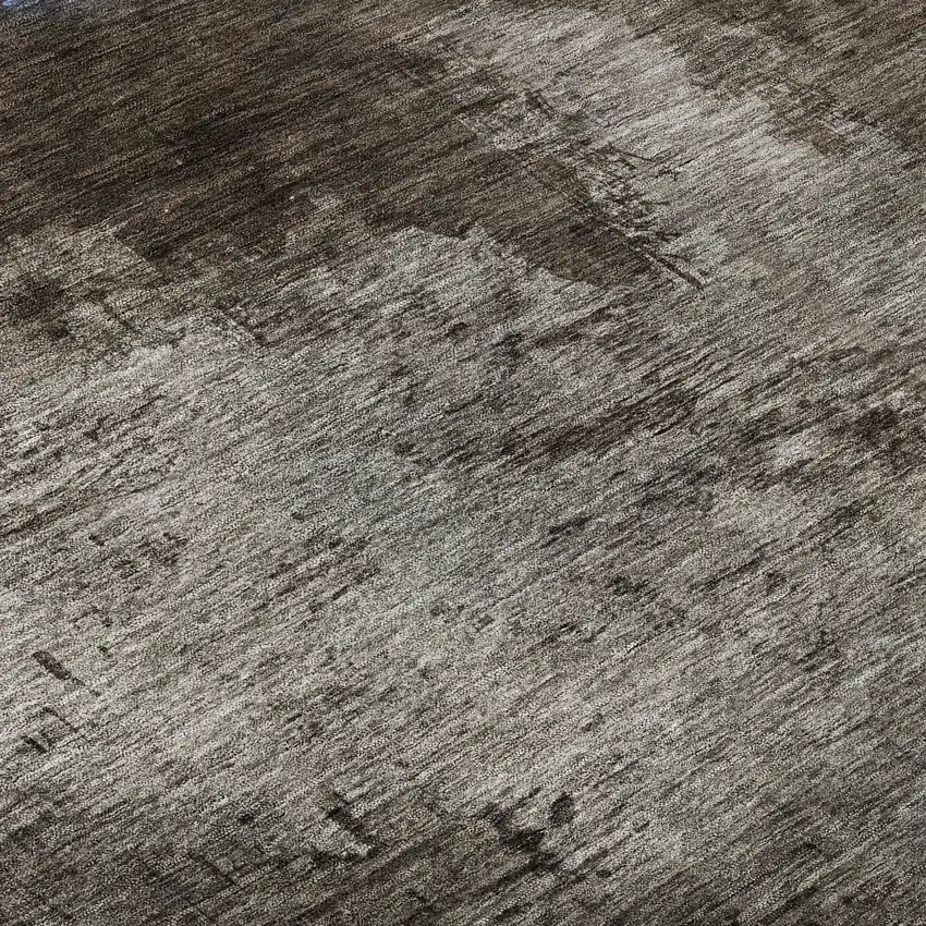 Chocolate And Blue Abstract Washable Area Rug With UV Protection Photo 9