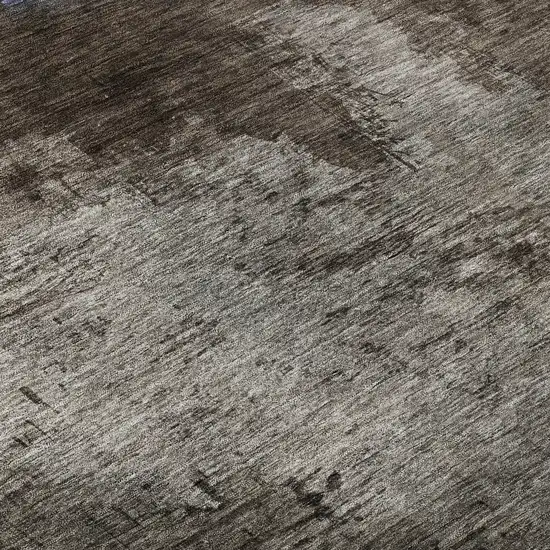 Chocolate And Blue Abstract Washable Area Rug With UV Protection Photo 9