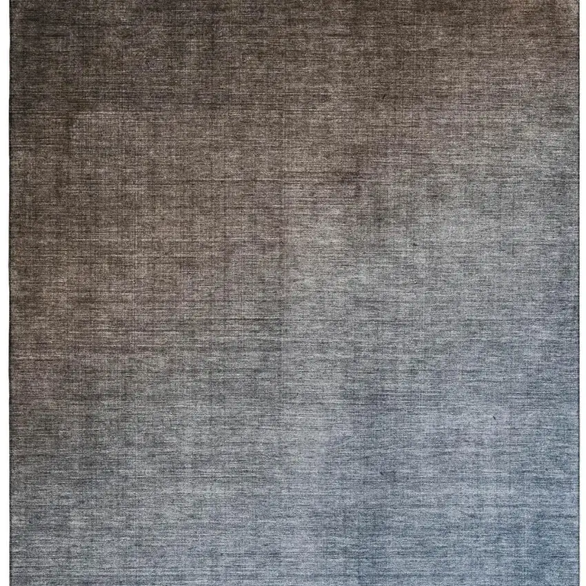 Chocolate And Blue Ombre Washable Area Rug With UV Protection Photo 3