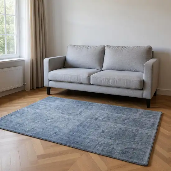 Chocolate And Blue Ombre Washable Area Rug With UV Protection Photo 2