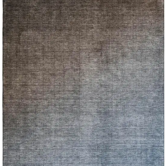 Chocolate And Blue Ombre Washable Area Rug With UV Protection Photo 4