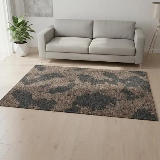 Chocolate And Brown Abstract Washable Area Rug With UV Protection Photo 2
