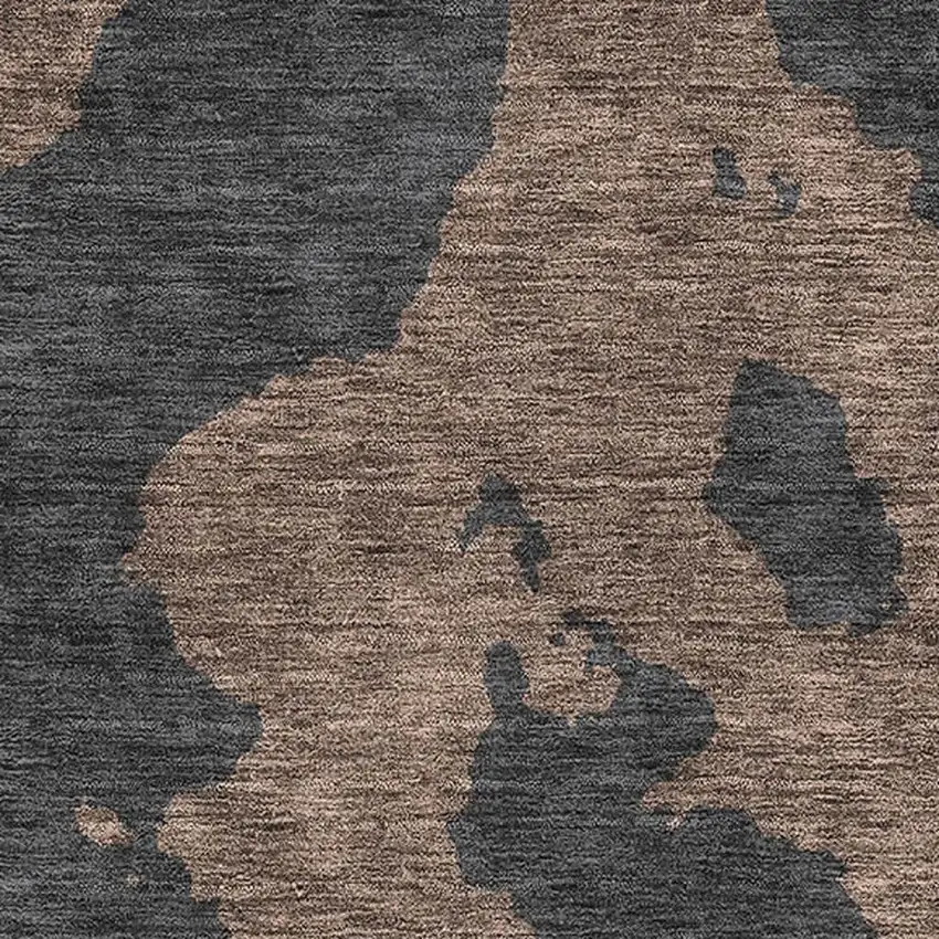 Chocolate And Brown Abstract Washable Area Rug With UV Protection Photo 2