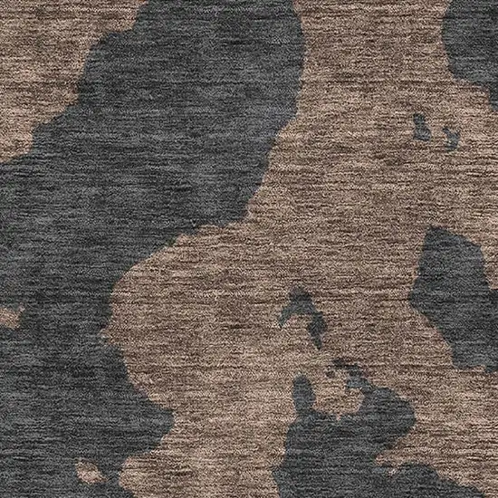 Chocolate And Brown Abstract Washable Area Rug With UV Protection Photo 2