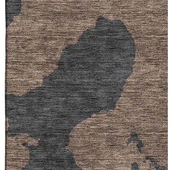 Chocolate And Brown Abstract Washable Area Rug With UV Protection Photo 2