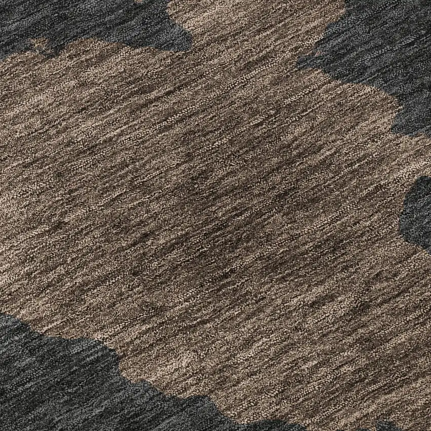 Chocolate And Brown Abstract Washable Area Rug With UV Protection Photo 9